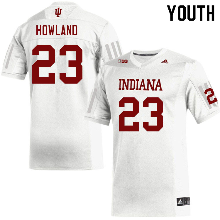Youth #23 Trent Howland Layne Indiana Hoosiers College Football Jerseys Sale-White